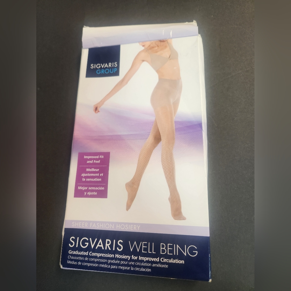 SIGVARIS Medical Graduated Compression Sheer Hosiery Size D See Chart.